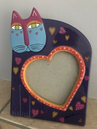 Cat Laurel Burch Signed Picture Frame Hearts A42