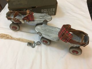 Sears Metal Roller Skates & Key Box Vintage