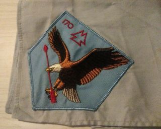 Boy Scout Order Of The Arrow Lodge 170 Blue Neckerchief With Odd Shaped Patch.
