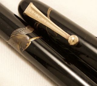 Vintage Dunhill Namiki Lacquered Egret Lever Fountain Pen 1936 Signed Kohoh?