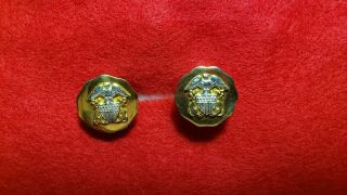 Wwii Post Ww2 Us Navy Officer Cuff Links Usn Uniform Hickok Marked