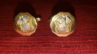 WWII POST WW2 US Navy Officer Cuff links USN Uniform HICKOK Marked 2