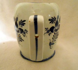 Vintage Old Fashion Porcelain Candle Stick Holder w Blue Floral Design 3