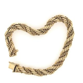 Vintage Tiffany & Co 14kt Yellow Gold Thick Rope Bracelet 7.  5”