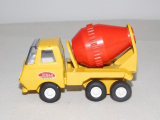 Vintage Toy 5 " Long Tonka Yellow Red Metal Cement Mixer Truck