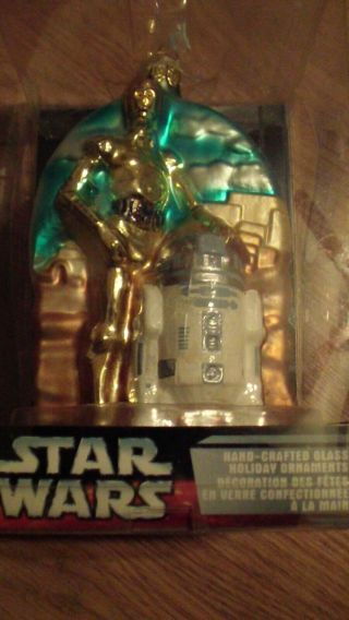 Star Wars C3po & R2d2 Kurt S.  Adler Hand - Crafted Glass Holiday Ornament