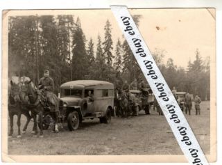 Ww Ii Trucks - Out Of Gas Horses Soldiers Soviet Red Army Photo