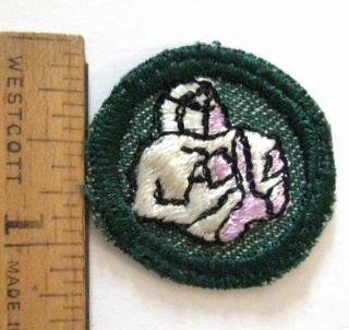 Rare 1954 Girl Scout Rock And Mineral Badge Crystals Mining Patch West Coast
