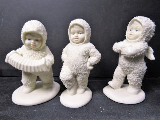 " Dancing To A Tune 6808 - 0 " Set Of 3 Dept 56 D56 Snowbabies Christmas Figurine