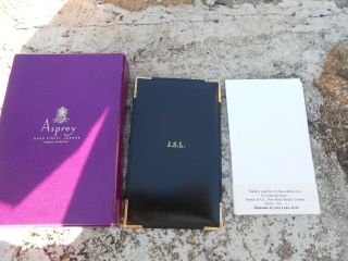 Asprey Bond Street London Leather With Gold Plated Trim Jotter Pad/pouch - Boxed