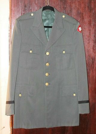Vtg Us Military 4th Army Officers Dress Green Uniform Jacket Coat W/ Pants 42l