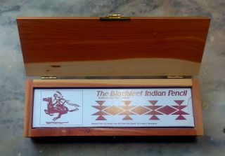 Vintage Box & Outer Cedar Box " The Blackfeet Indian Pencil " Drawing Pencils