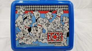 Vintage Walt Disney 101 Dalmations Blue Lunchbox And Thermos Complete