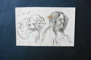 Italian - Roman School 16thc - Figure Studies Studio Cardi - Ink Drawing