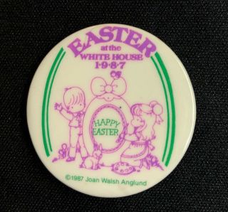 Easter At The White House 1987 Reagan Button Pinback Badge.