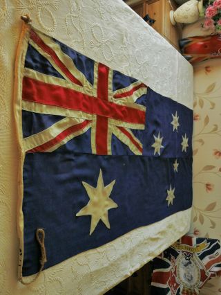 Steadfast Ww2 Era Australia Panel Stitched British Vintage Union Jack Flag Old