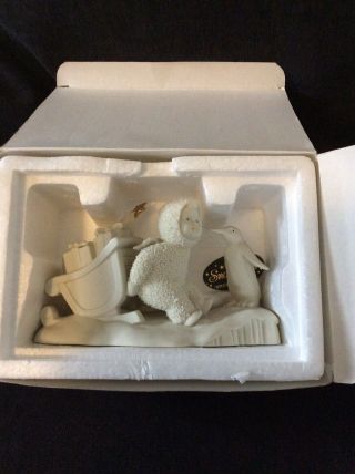 Dept 56 Snowbabies Figurine Stuck In The Snow 68932 Retired 2000 Box