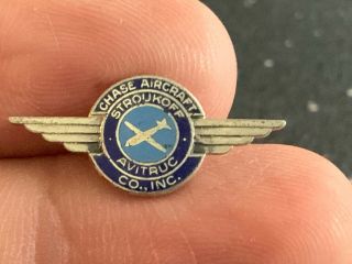 Chase Aircraft Co.  Inc.  Strouhoff Avitruc.  Sterling Silver Service Award Pin.