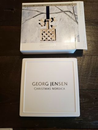 Georg Jensen Christmas Ornament Mobile Bird Basket White Gold Plated 1990