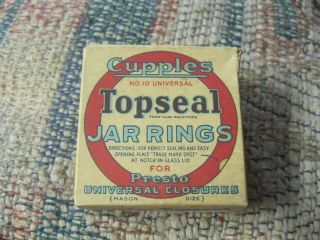 Vintage Cupples Top Seal Jar Rings Box - Fruit Jar Rubber - St.  Louis W/ Rings