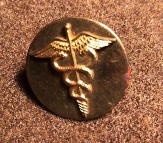 Early Ww2 Us Military Army Collar Disk Uniform Insignia Screw Back Medical Medic