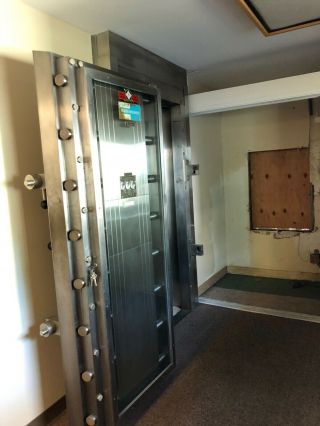 Vintage Vault Door.  The Herman Safe Co.  Stainless Steel.