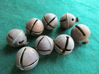 Vintage Brass Sleigh Bells,  8 Bells Without Leather Horse Strap,  Day - 04002