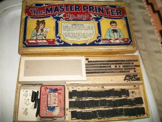 Vtg.  Ink Stamp Set " The Master Printer " 305 By Baumgarten & Co.