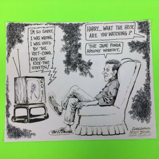 1988 Newspaper Political Satire Cartoon - 1988 - " Jane Fonda Apology "