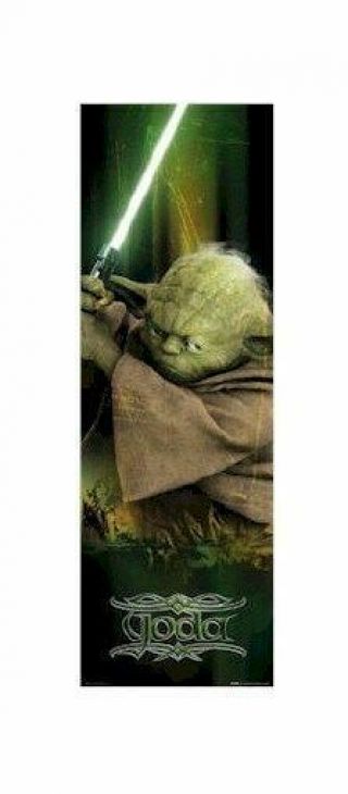 Revenge Of The Sith Yoda With Sabre 21x62 Door Size Movie Poster Star Wars
