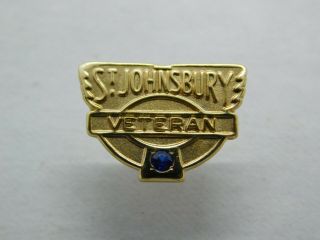 St Johnsbury Trucking Company Inc Award Veteran Pin 1/10 10k Gold With Stone