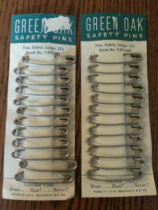 Us Army Green Oak Large Safety Pins,  Set Of 2 (24 Pins) For Medic Kits