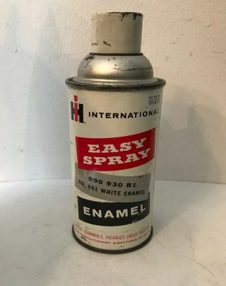 Vintage International Harvester Spray Paint Can White Enamel With Steel Cap.