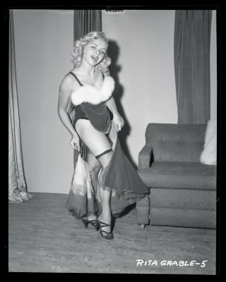 1950s Vintage Nude Negative Photo Irving Klaw Pinup Rita Grable Strips Off Dress