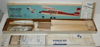 Vintage Carl Goldberg Eagle 63 Model Airplane Kit Perfect Conditionn