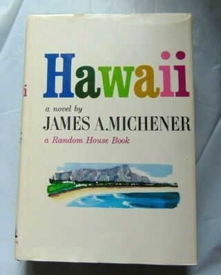 Hawaii - Signed By James A.  Michener - Vintage Print C.  1968 Hc/dj