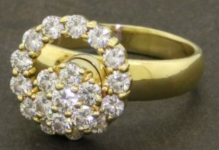 Teufel Vintage 18k Gold 1.  4ctw Vs Diamond Spinning Motion Cocktail Ring Size 8.  5