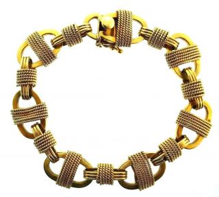 Sbn 14k Yellow Gold Mariner Link Bracelet Vintage Circa 1970s