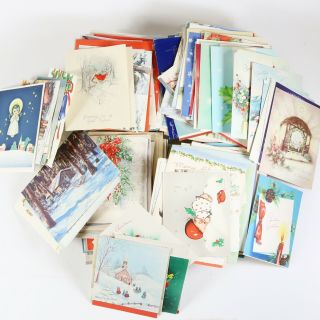 470,  Vintage Christmas Greeting Cards - All From 1940s,  Santa,  Religious,  Comic