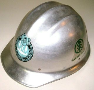 Vintage E.  D.  Bullard Silver Aluminum Hard Boiled Ironworker Hard Hat No Liner