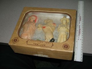 Cowboy Western 1950s Tv Television Set Figural Soap Figure Playset Indian Chief