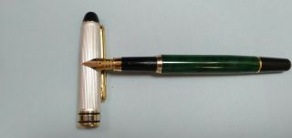 Vintage Fountain Pen Iridium Point Made In Germany Green And Gold