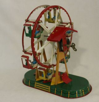Joseph Wagner Jw Toys Nurnburger Tin Litho Ferris Wheel Wind - Up Gemany Exc