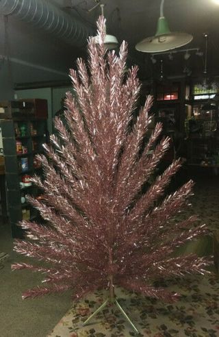 Vintage 7 Foot Pink Aluminum Christmas Tree