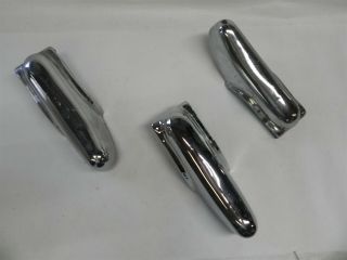 Vintage 1950 Plymouth Rear Bumper Guards W/bolts One Is Rechromed Includes All 3