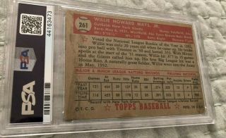 1952 Topps Baseball WILLIE MAYS 261 Rookie Card.  PSA 3.  5 VG, .  Vintage. 2