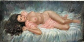 Vintage Vincent Larry Garrison Life Nude Female Oil Painting Signed (1960’s) 14b