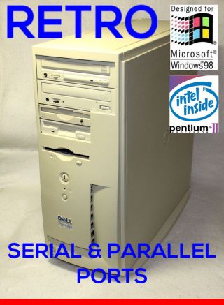 Commercial Vintage Dell Pentium 2 Desktop Win98se Windows 98 Dos Cnc Isa X 2