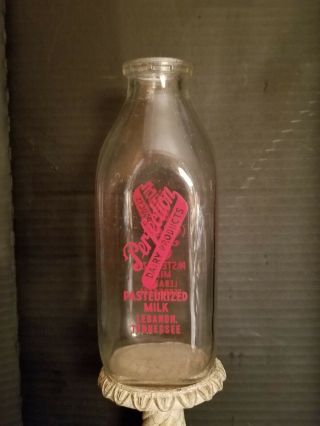 Vintage Perfection Dairy Products One Quart Milk Bottle