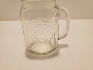 Collectible Clear Glass Golden Harvest Mason Drinking Jar with Handle 24 oz. 2
